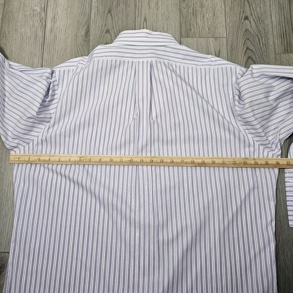 Brooks Brothers Non Iron L/S Shirt American Supima Cotton Lavender Striped - Picture 4 of 8